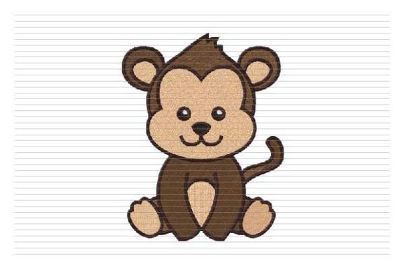 Baby Monkey Embroidery for Seasonal Holiday Projects