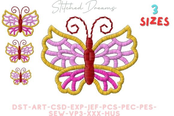 Butterfly Motif Embroidery Design for Seasonal Collections