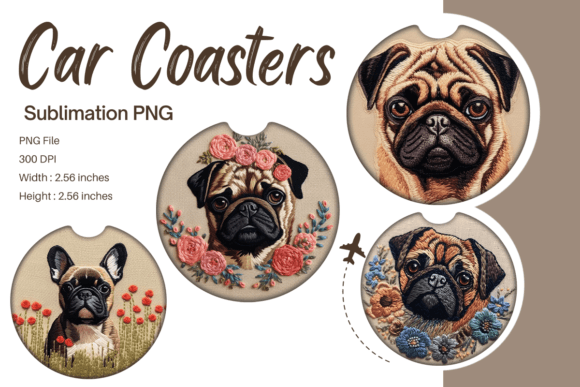 Dog Embroidery Car Coaster Sublimation Review