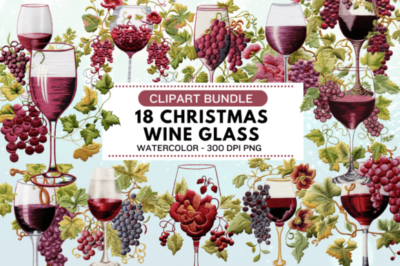 Embracing the Charm of Embroidery Wine Glass Clipart Bundle